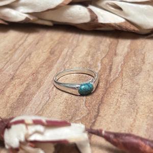 Minimalist <b>Turquoise</b> <b>Ring</b> Brass Finger <b>Ring</b> Women Silver Plated Ethnic Jewelry Dainty Bands <b>Ring</b>[Wholesale/OEM/ODM] - Product Image 4