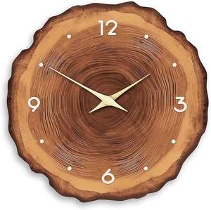 Horloge murale en bois classique décorative pour la maison, grande horloge murale en bois, horloge murale ronde en bambou à montage mural pour le salon - Product Image 3