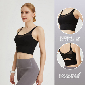 Women's <b>Pink</b> Sports Bra High Support Seamless Workout Yoga <b>Top</b> Breathable Lightweight <b>Crop</b> Tank <b>Top</b> - Product Image 4
