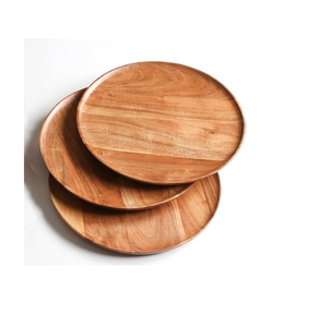Assiette de présentation en bois massif pour service et décoration de table - Product Image 2