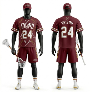 Uniforme de Lacrosse para Hombre, 160GSM, Malla de Poliéster Transpirable, Diseño de Paneles Verde Menta y Azul Marino, Sublimación, Logotipo Personalizado, Conjunto de Uniforme de Lacrosse - Product Image 3