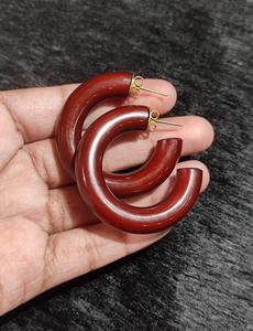MN EXPORTS Trendy Orange Resin Natural Pearl <b>Drop</b> Earrings Women's Fashion Statement Jewelry for Party Islam - Product Image 5