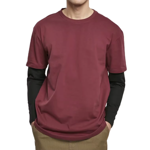 เสื้อยืดคอตตอน 100% คุณภาพสูง สไตล์วินเทจ แบบสั่งทำพิเศษ สองชั้น ทรงโอเวอร์ไซส์ แขนยาว เป็นมิตรต่อสิ่งแวดล้อม สำหรับทุกเพศ พิมพ์ลายดิจิทัล สีพื้น - Product Image 1