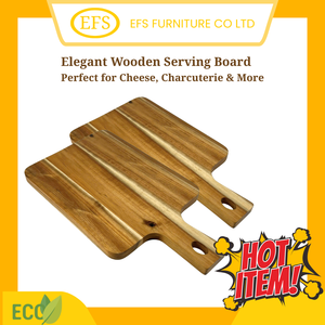 เขียงไม้อะคาเซียพร้อมด้ามจับเขียงไม้เนื้อแข็งบอร์ดเสิร์ฟในครัว - Product Image 4