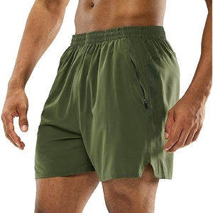 Shorts de sport pour hommes à jambe conique, couleur unie, 100 % polyester écologique, séchage rapide, légers, respirants, extensibles, service OEM - Product Image 1