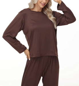 Private Label <b>Women</b> <b>Pajamas</b> Set Modal Cotton Nightwear <b>2</b> <b>Piece</b> Sleepwear Short Sleeve Lounge Wear - Product Image 6