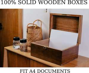 กล่องเก็บของไม้กระถินขนาดใหญ่พร้อมฝาปิดแบบมีบานพับและกุญแจล็อค กล่องเก็บของที่ระลึกคุณภาพพรีเมียมสำหรับจัดเก็บเครื่องประดับ - Product Image 4