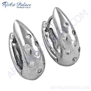Wholesale Handmade <b>Silver</b> <b>Stud</b> Earrings with CZ Gemstone Elegant and Stylish - Product Image 1