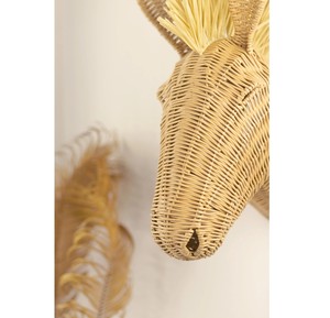 Arte decorativo de pared hecho a mano con forma de cebra, de ratán, ecológico, para decorar el dormitorio infantil. - Product Image 3
