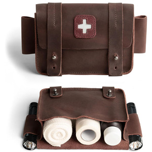 Compact tactical first aid <b>bag</b> with waterproof PU leather organizer for emergency medical <b>tool</b> medicines and travel in low price - Product Image 1