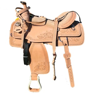 Selle de cheval western en cuir de qualité supérieure, équipement d'équitation professionnel pour ranch et sentier, fournisseur direct d'usine, vente en gros, export - Product Image 2