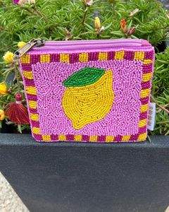 Lemon Beaded Eco-Friendly High Quality Coin <b>Purse</b> Fresh Fruit Design Handmade Zipper Pouch Aesthetic Mini Wallet - Product Image 2