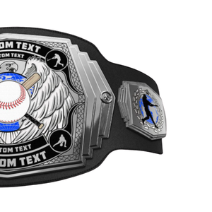 Ceinture de championnat de baseball haut de gamme, ceinture de titre personnalisée de haute qualité avec des motifs d'ailes et de batte - Product Image 4