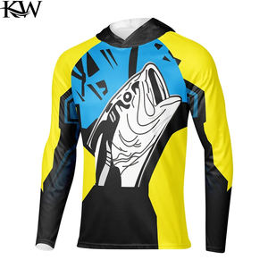 Custom Men's Long Sleeve Crewneck Fishing Shirts Outdoor UV Protection Breathable Hunting Clothing Heat-Transfer <b>Printed</b> 100% - Product Image 1