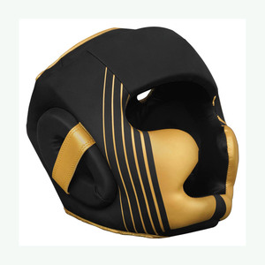 Protector de Cabeza de Boxeo Five B Negro y Dorado, Hecho de Cuero, para Muay Thai, Kickboxing, con Logotipo y Diseño Personalizados, Protector de Cabeza para Combates de UFC - Product Image 2