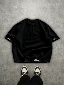 T-shirt noir unisexe à manches courtes et col rond pour homme grande taille, imprimé chiffre 9, décontracté, écologique, respirant, streetwear - Product Image 4