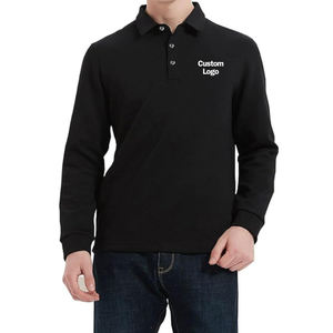 Polos de manga larga para hombre al por mayor, de alta calidad, de color sólido, diseño personalizado, de algodón piqué, de secado rápido y transpirables. - Product Image 2