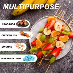 Brochetas de Bambú Natural de 6 Pulgadas para Fiestas de Barbacoa, para Brochetas de Frutas, Aperitivos, Hamburguesas, Ramos de Flores, Fuentes de Chocolate - Product Image 3