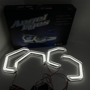 Nouveaux Phares de Voiture à Fond Plat Style DTM avec Halos Icôniques pour <span class=keywords><strong>BMW</strong></span> <span class=keywords><strong>E90</strong></span> F10 M4 F30 – Kit de Rétrofit <span class=keywords><strong>LED</strong></span> <span class=keywords><strong>Angel</strong></span> <span class=keywords><strong>Eyes</strong></span> - Product Image 2
