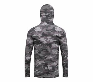 เสื้อฮู้ดตกปลาแขนยาวสำหรับผู้ชาย Sprint UPF 50 ป้องกันรังสียูวี ลายฉลามพิมพ์ลาย สีน้ำเงิน เสื้อกีฬา - Product Image 4