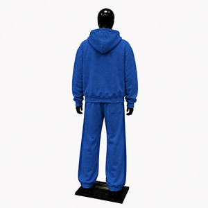 Conjunto Deportivo Premium Azul Rey para Hombre, Sudadera con Cremallera Completa y Pantalones Jogger, Estilo Casual Oversize para Calle, Deporte y Gimnasio - Product Image 2