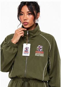 <b>Women's</b> Casual Solid Summer Waterproof Performance Windbreaker Tracksuit Set Sports <b>Jacket</b> Matching Running Pants Activewear - Product Image 6