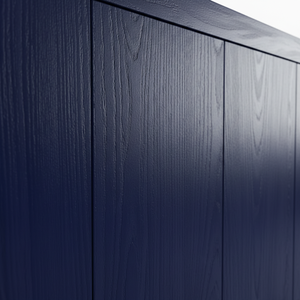 Aparador Moderno de 4 Puertas con Diseño Dinámico, MDF con Acabado en Roble Macizo, Multifuncional - Product Image 5