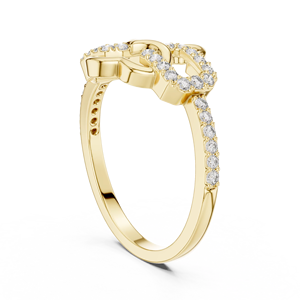 Luxury Heart Infinity Link Moissanite <b>Ring</b> in <b>925</b> Sterling <b>Silver</b> 14k Gold Plated | Romantic Women's Fashion Party <b>Ring</b> - Product Image 4