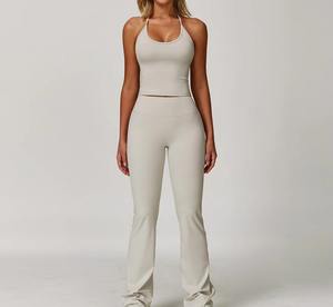 Vêtements personnalisés pour femmes, ensembles évasés deux pièces en promotion, logo personnalisé OEM, mode poids lourd, prix de gros - Product Image 6