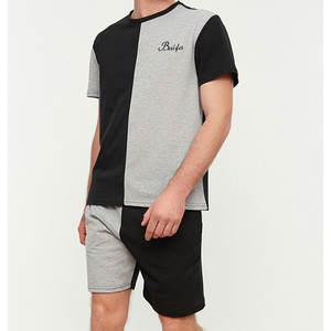 Ensemble short et t-shirt décontracté pour homme, 100% coton, séchage rapide, respirant, vêtements de loisirs d'été, 2 pièces - Product Image 2