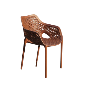 Fauteuil de jardin en plastique tressé orange, moderne, manuel, léger, résistant aux intempéries, pour terrasse extérieure, chaise de salon - Product Image 2