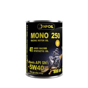 Aceite de motor NPOIL MONO 250 5W40 0,8L 1L 1.3L para motocicleta/scooter, en lata metálica, aceite sintético de alta calidad de Vietnam. - Product Image 1