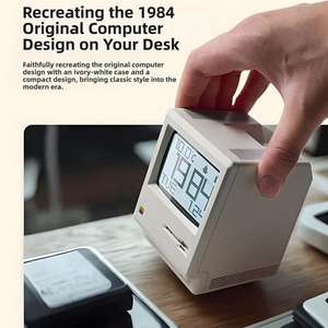 Réveil mécanique rétro à piles, design compact en ABS blanc ivoire, décoration de bureau classique, minuteurs - Product Image 1