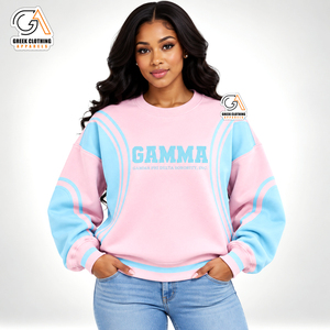 Sudadera de Cuello Redondo de la Hermandad Gamma Phi Delta con Bordado Griego, 100% Algodón, Secado Rápido, Transpirable, Ropa de Invierno para Hermandades - Product Image 1