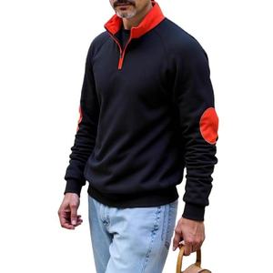 Sweat-shirt à col montant pour homme, coupe classique, manches raglan, couleur unie, en molleton, décontracté, pour l'automne, design tricoté - Product Image 6