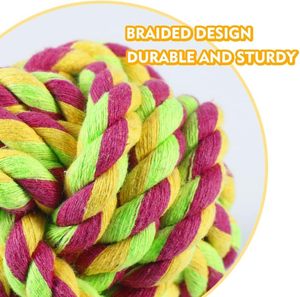 Premium Quality Cotton Dog Chew Toy Eco-Friendly Washable <b>Rope</b> Ball for Small Medium Dogs Teething Playing Wholesale - Product Image 2