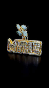 Custom Letter Initial Name Baguette Pendant Gold Pass Diamond Tester Moissanite Necklace Hip Hop Fine Jewelry for Man - Product Image 2