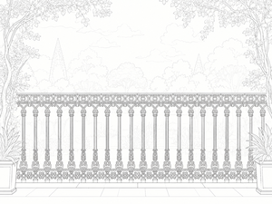 Barandilla Metálica Decorativa de Diseño Europeo, Barandal Ornamental con Acabado Resistente al Óxido para Balcón y Jardín Exterior - Product Image 2