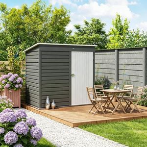 Casetta da Giardino in PVC Impermeabile Facile da Montare, Piccola Soluzione di Stoccaggio con Telaio in Lega Plastica Anti-Roditori e Finitura Zincata - Product Image 1