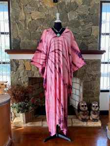 เดรสยาวทรงปล่อยสไตล์โบฮีเมียน ผ้าเรยอนมังคุดไซส์พลัส ลายมัดย้อมชิโบริ ใส่สบายเหมาะกับชายหาด - Product Image 5