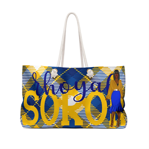 Sigma Gamma Rho Rhoyal Blue And Gold Rhoyal Soror 1922 Weekender <b>Bag</b> SGRHO Travel Tote <b>Large</b> Capacity <b>Gift</b> <b>Bag</b> - Product Image 2