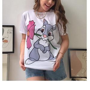 Camiseta de Manga Corta Holgada con Cuello Redondo y Estampado de Letras, Estilo Moderno para Mujer, Proveedor de BD, Nueva Colección 2026 - Product Image 2