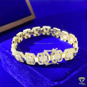 <b>Mens</b> VVS Moissanite Diamond in 925 Sterling Silver <b>Bangles</b> New Fashion 18K Gold Plated Original Custom Design Tennis Bracelets - Product Image 4