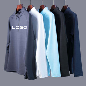 Sweat-shirt de sport unisexe personnalisé à manches longues avec logo, col zippé 1/4, pour la gym, le fitness, le golf, 320 grammes, haute qualité - Product Image 2