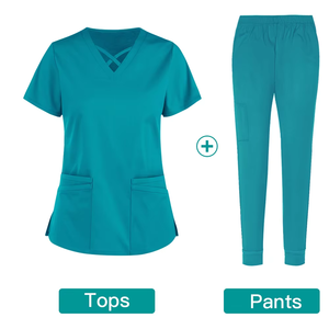 Wholesale Women's Hospital Use Knitted Spandex/Polyester Custom <b>Scrub</b> <b>Sets</b> for Medical Uniforms - Product Image 6