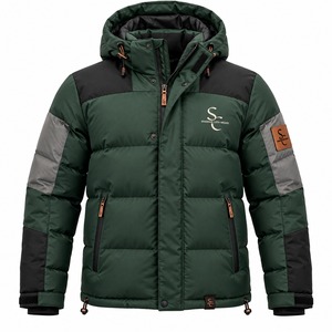 OEM Unisex Winter Hooded Eco-Friendly Puffer <b>Jacket</b> Custom Logo Quilted <b>Padded</b> <b>Waterproof</b> Windproof Wholesale - Product Image 1