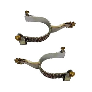 Nouvel Arrivage : Éperons d'équitation western vieillis avec articulation fine – Accessoires et équipement équestre - Product Image 1