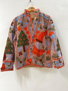 Unique Statement Fashion Piece <b>Velvet</b> Suzani Embroidered Jacket Handmade Christmas Theme Winter <b>Coat</b> Boho Festival Wearable Art - Product Image 2
