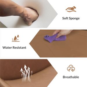 Set di 2 Sedie da Pranzo Moderne in Pelle PU Marrone con Gambe in Metallo per Cucina, Ristorante, Soggiorno e Sala Riunioni - Product Image 6