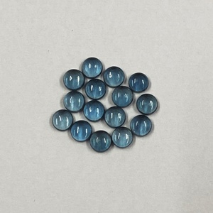 Piedras preciosas de 4mm, calidad AAA, Topacio azul Natural de Londres, cabujón redondo, piedras preciosas semipreciosas sueltas de fabricante - Product Image 3